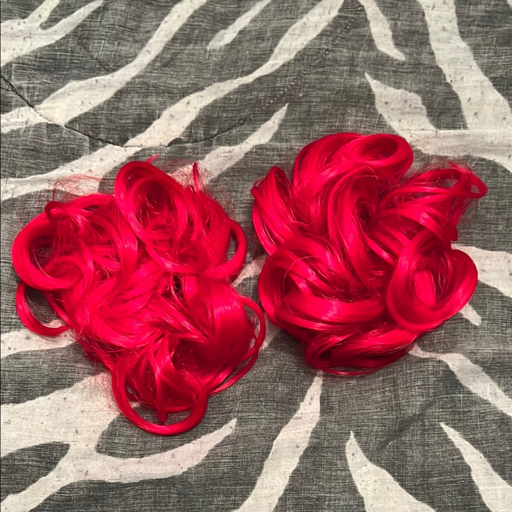 ⚠️ LAST CHANCE! Red Messy Bun Scrunchies for Hair - Red - 2pc